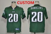 Wholesale Cheap Reebok Philadelphia Eagles Custom Dark Green Jersey