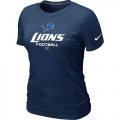 Wholesale Cheap Women's Nike Detroit Lions Critical Victory NFL T-Shirt Dark Blue