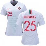 Wholesale Cheap Women's Portugal #25 B.Fernandes Away Soccer Country Jersey