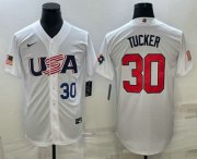 Wholesale Cheap Mens USA Baseball #30 Kyle Tucker Number 2023 White World Baseball Classic Stitched Jersey