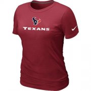 Wholesale Cheap Women's Nike Houston Texans Authentic Logo T-Shirt Red
