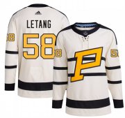 Wholesale Cheap Men's Pittsburgh Penguins #58 Kris Letang Cream 2023 Winter Classic Stitched Jersey