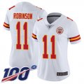 Wholesale Cheap Nike Chiefs #11 Demarcus Robinson White Women's Stitched NFL 100th Season Vapor Limited Jersey