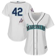 Wholesale Cheap Seattle Mariners #42 Majestic Women's 2019 Jackie Robinson Day Official Cool Base Jersey White