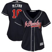 Wholesale Cheap Braves #16 Brian McCann Navy Blue Alternate Women's Stitched MLB Jersey