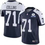 Wholesale Cheap Nike Cowboys #71 La'el Collins Navy Blue Thanksgiving Men's Stitched With Established In 1960 Patch NFL Vapor Untouchable Limited Throwback Jersey