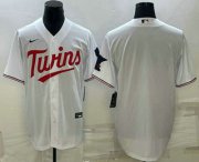 Wholesale Cheap Men's Minnesota Twins Blank White Red Stitched MLB Cool Base Nike Jersey
