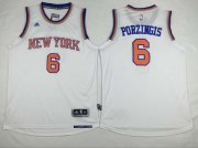 Wholesale Cheap Men's New York Knicks #6 Kristaps Porzingis Revolution 30 Swingman 2014 New White Jersey