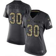 Wholesale Cheap Nike Rams #30 Todd Gurley II Black Women's Stitched NFL Limited 2016 Salute to Service Jersey