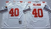 Wholesale Cheap Mitchell And Ness Cardinals #40 Pat Tillman White Throwback Stitched NFL Jersey