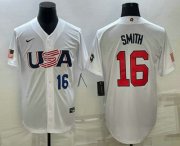 Wholesale Cheap Men's USA Baseball #16 Will Smith Number 2023 White World Baseball Classic Stitched Jersey