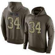 Wholesale Cheap NFL Men's Nike Chicago Bears #34 Walter Payton Stitched Green Olive Salute To Service KO Performance Hoodie
