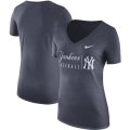 Wholesale Cheap New York Yankees Nike Women's Practice Tri-Blend V-Neck T-Shirt Navy