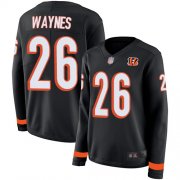 Wholesale Cheap Nike Bengals #26 Trae Waynes Black Team Color Women's Stitched NFL Limited Therma Long Sleeve Jersey