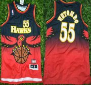 Wholesale Cheap Atlanta Hawks #55 Dikembe Mutombo 1990 Red Hardwood Classics Soul Swingman Throwback Jersey