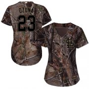 Wholesale Cheap Cardinals #23 Marcell Ozuna Camo Realtree Collection Cool Base Women's Stitched MLB Jersey
