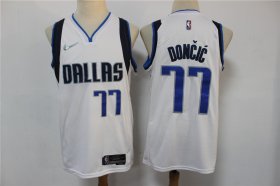 Wholesale Cheap Men\'s Dallas Mavericks #77 Luka Doncic 75th Anniversary Diamond White 2021 Stitched Jersey