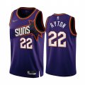 Wholesale Cheap Men's Phoenix Suns #22 Deandre Ayton 2022-23 Purple 75th Anniversary Icon Edition Stitched Jersey