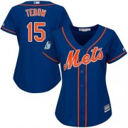 Wholesale Cheap Mets #15 Tim Tebow Blue Alternate Women's Stitched MLB Jersey