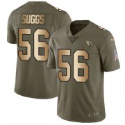 Wholesale Cheap Nike Cardinals #56 Terrell Suggs Olive/Gold Men's Stitched NFL Limited 2017 Salute to Service Jersey