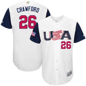 Wholesale Cheap Team USA #26 Brandon Crawford White 2017 World MLB Classic Authentic Stitched Youth MLB Jersey
