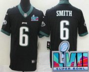 Wholesale Cheap Women's Philadelphia Eagles #6 DeVonta Smith Limited Black Super Bowl LVII Vapor Jersey