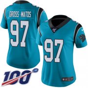 Wholesale Cheap Nike Panthers #97 Yetur Gross-Matos Blue Women's Stitched NFL Limited Rush 100th Season Jersey