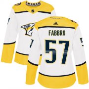 Wholesale Cheap Adidas Predators #57 Dante Fabbro White Road Authentic Women's Stitched NHL Jersey