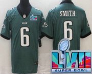 Wholesale Cheap Youth Philadelphia Eagles #6 DeVonta Smith Limited Green Super Bowl LVII Vapor Jersey