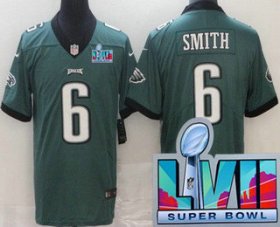 Wholesale Cheap Youth Philadelphia Eagles #6 DeVonta Smith Limited Green Super Bowl LVII Vapor Jersey