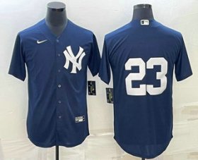 Wholesale Cheap Men\'s New York Yankees #23 Don Mattingly Black Stitched Nike Cool Base Throwback Jersey