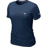 Wholesale Cheap Women's Nike Denver Broncos Chest Embroidered Logo T-Shirt Dark Blue