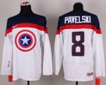 Wholesale Cheap Olympic Team USA #8 Joe Pavelski White Captain America Fashion Stitched NHL Jersey