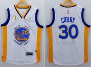 Wholesale Cheap Men's Golden State Warriors #30 Stephen Curry White 2015 Championship Patch Jersey
