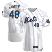 Wholesale Cheap New York Mets #48 Jacob deGrom Men's Nike White Home 2020 Authentic Player MLB Jersey