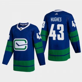 Cheap Vancouver Canucks #43 Quinn Hughes Men\'s Adidas 2020-21 Authentic Player Alternate Stitched NHL Jersey Blue