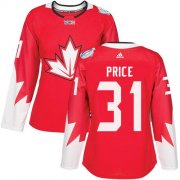 Wholesale Cheap Team Canada #31 Carey Price Red 2016 World Cup Women's Stitched NHL Jersey