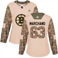 Wholesale Cheap Adidas Bruins #63 Brad Marchand Camo Authentic 2017 Veterans Day Women's Stitched NHL Jersey