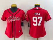 Wholesale Cheap Women's San Francisco 49ers #97 Nick Bosa Red With Patch Cool Base Stitched Baseball Jersey