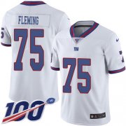 Wholesale Cheap Nike Giants #75 Cameron Fleming White Men's Stitched NFL Limited Rush 100th Season Jersey