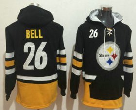 Wholesale Cheap Men\'s Pittsburgh Steelers #26 Le\'Veon Bell NEW Black Pocket Stitched NFL Pullover Hoodie