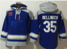Wholesale Cheap Men\'s Los Angeles Dodgers #35 Cody Bellinger Blue Ageless Must Have Lace Up Pullover Hoodie