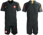 Wholesale Cheap Poland Blank Black Goalkeeper Soccer Country Jersey