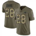 Wholesale Cheap Nike Panthers #28 Mike Davis Olive/Camo Men's Stitched NFL Limited 2017 Salute To Service Jersey