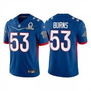 Wholesale Cheap Men's Carolina Panthers #53 Brian Burns 2022 Royal NFC Pro Bowl Stitched Jersey
