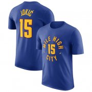 Wholesale Cheap Men's Denver Nuggets #15 Nikola Jokic Royal 2022-23 Statement Edition Name & Number T-Shirt