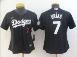 Wholesale Cheap Women's Los Angeles Dodgers #7 Julio Urias Black Stitched MLB Jersey(Run Small)