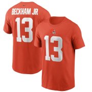 Wholesale Cheap Cleveland Browns #13 Odell Beckham Jr. Nike Team Player Name & Number T-Shirt Orange