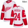 Wholesale Cheap Mens Adidas Detroit Red Wings 24 Bob Probert Authentic White Away NHL Jersey