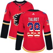 Wholesale Cheap Adidas Flames #39 Cam Talbot Red Home Authentic USA Flag Women's Stitched NHL Jersey